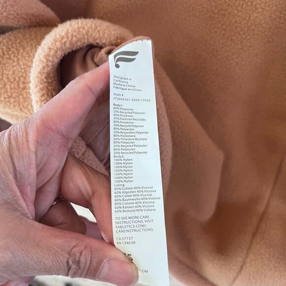 FABLETICS: Lotta Teddy Half-Zip Hooded Jacket Peach Small Oversized ( H328) - Picture 5 of 8